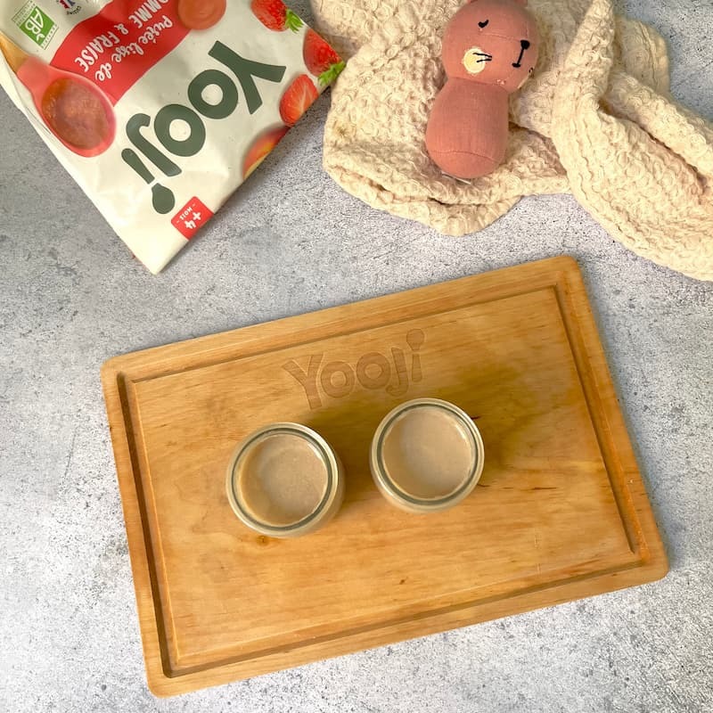 Crème dessert à la pomme et la fraise