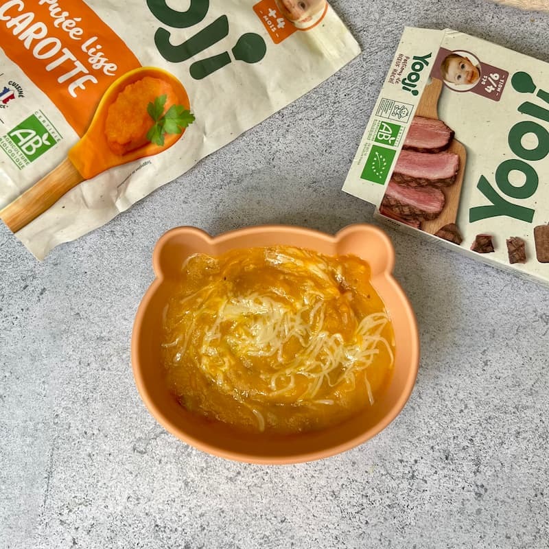 Parmentier de pomme de terre, carotte et bœuf