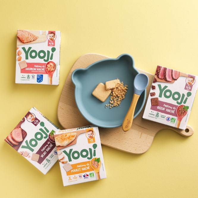 Yooji- Repas bio alimentation bébé 6 mois –Panier 1 mois  purées,légumes,viandes,poissons(livre diversification + 2 sachets offerts)  - Achat / Vente légumes cuisinés Yooji- Repas bio alimentation bébé 6 mois  –Panier 1 mois