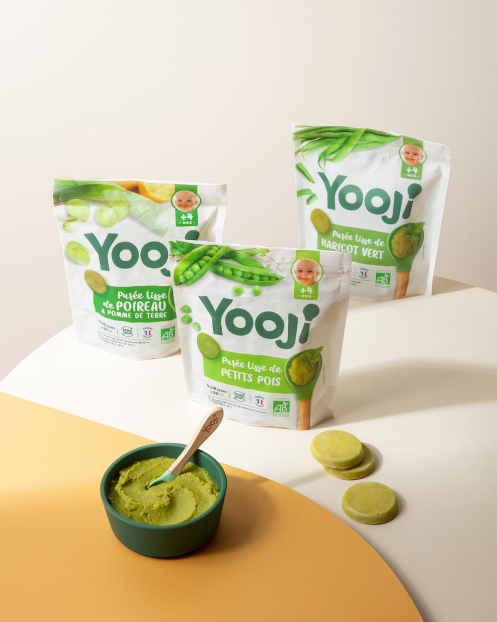 Purées lisses de légumes verts