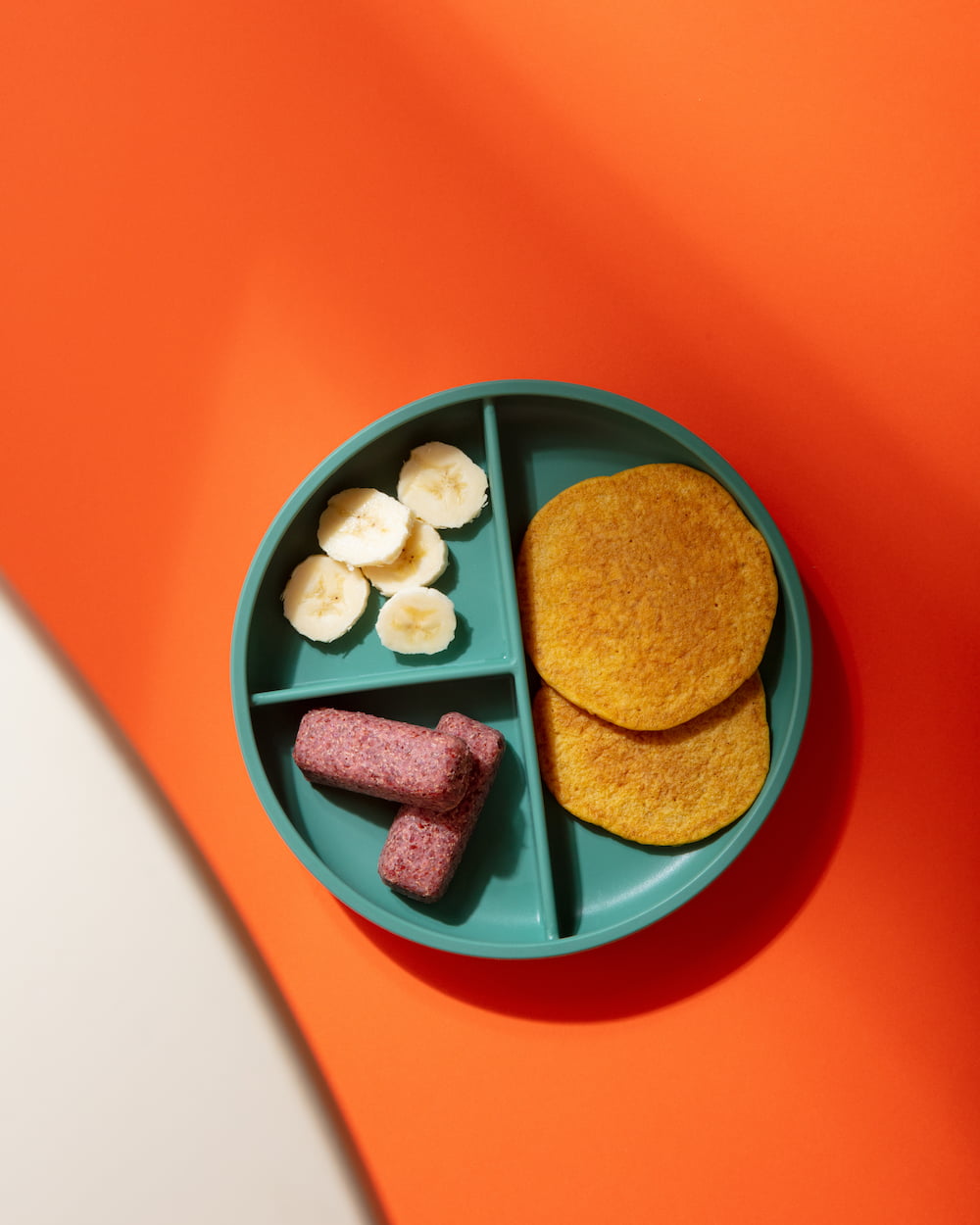 Assiette compartimentée ronde à ventouse - verte