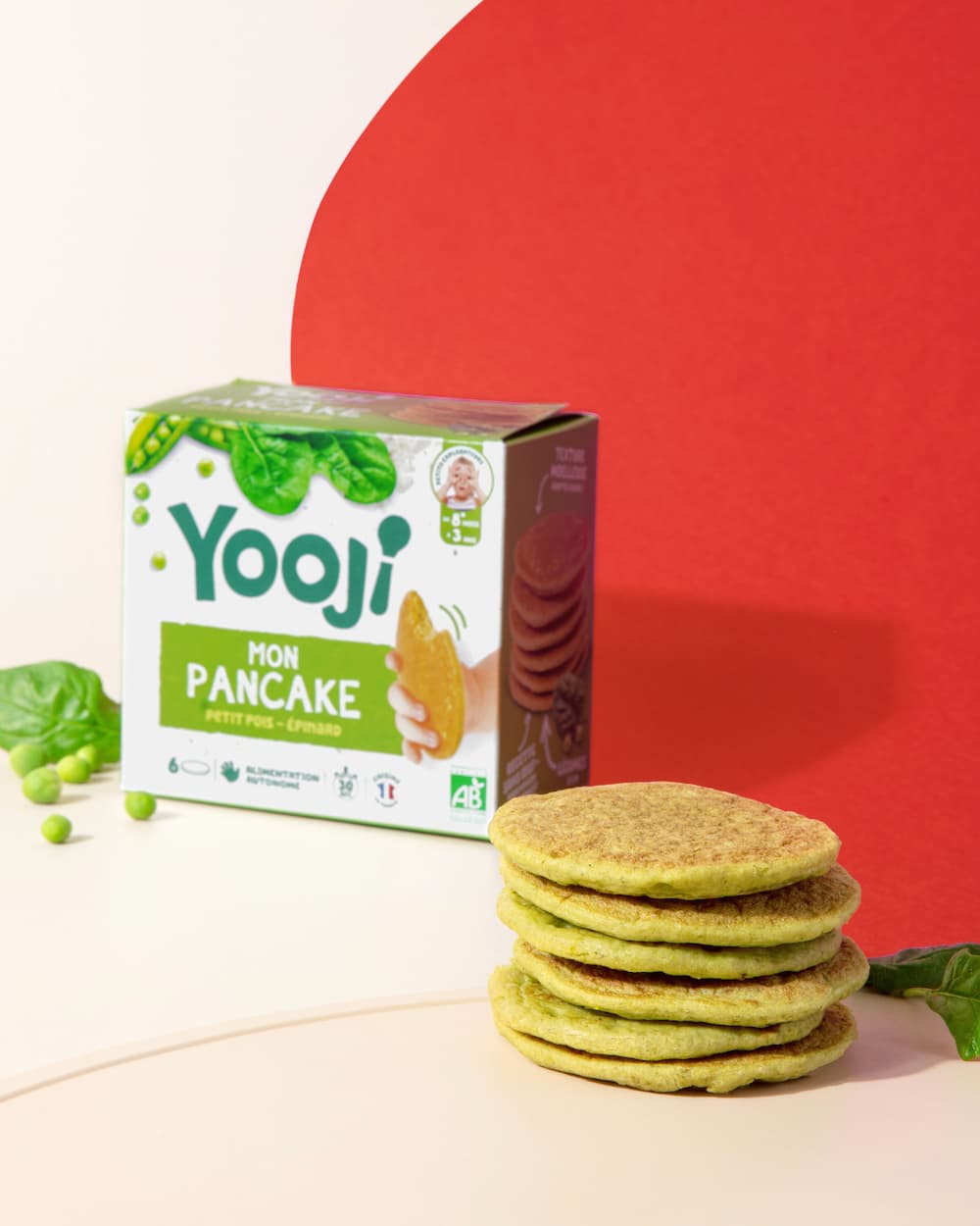 Pancakes : Petit pois, épinard