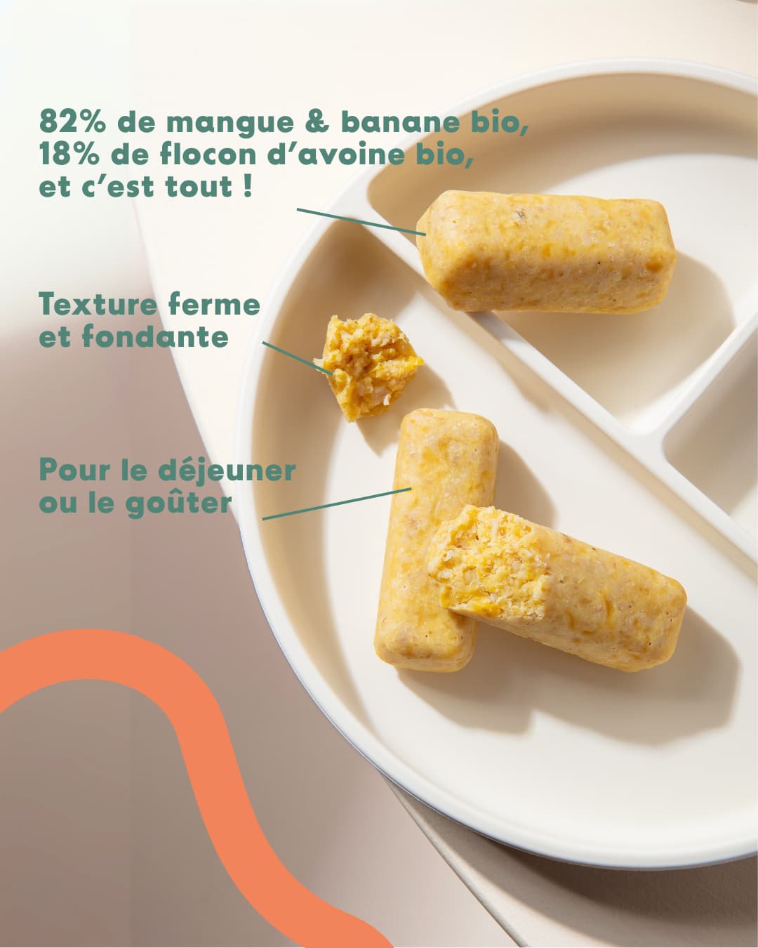 Yooji Bâtonnets à Manger-Main Bio Mangue Banane Flocons D'Avoine - 15 Goûters Bébé Sans Sucres Ajoutés - Idéal DME