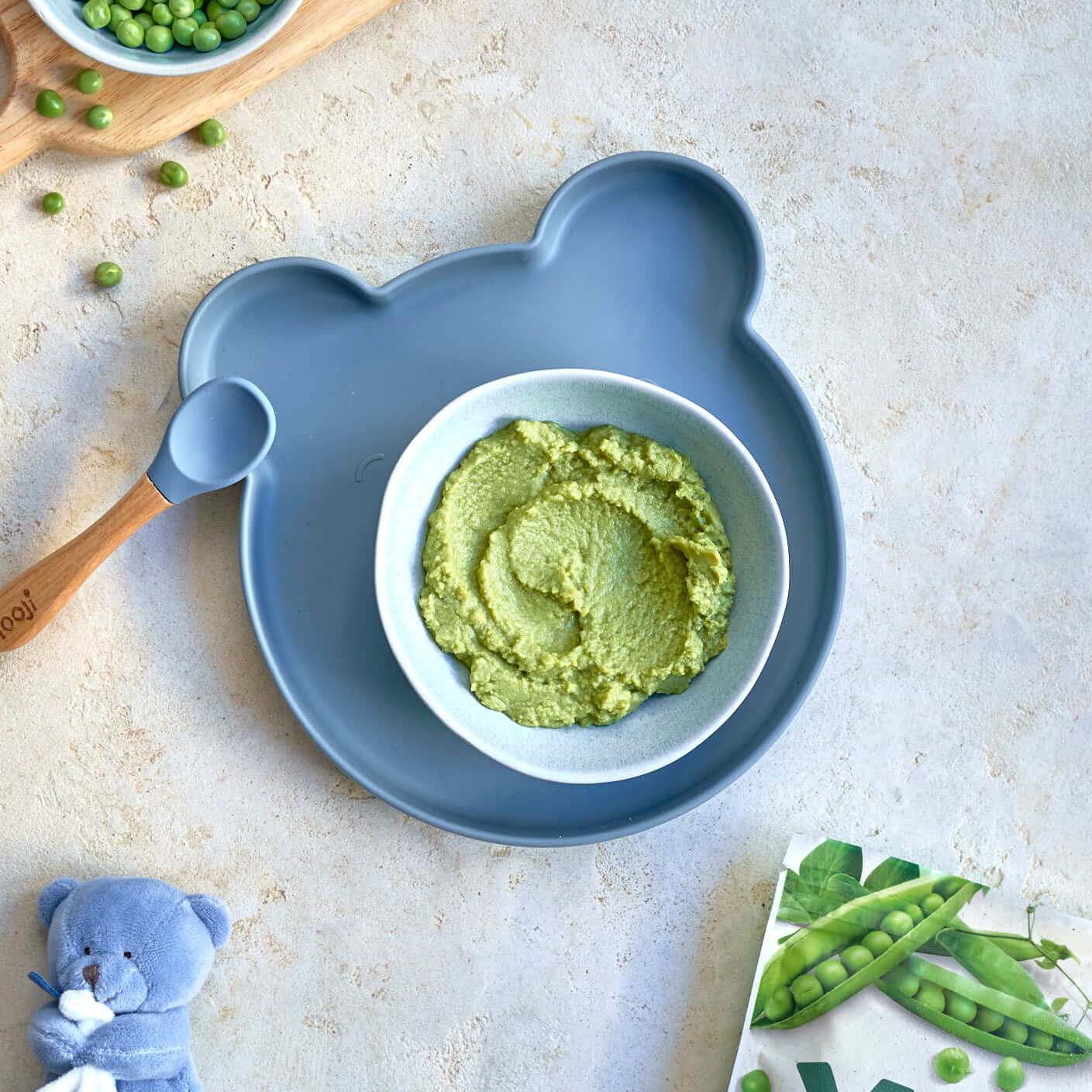 Purées lisses de légumes verts
