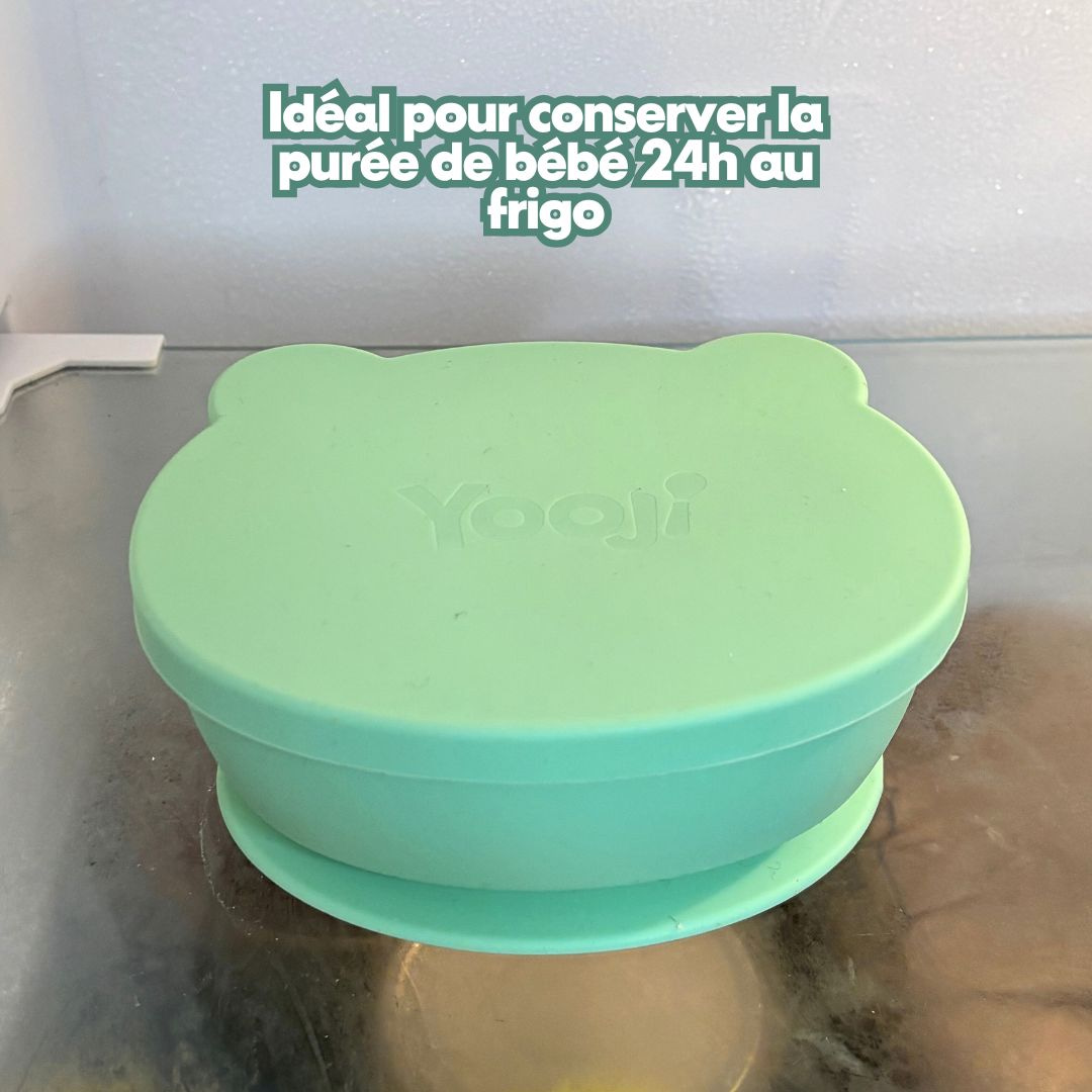 Bol à couvercle en silicone vert pastel