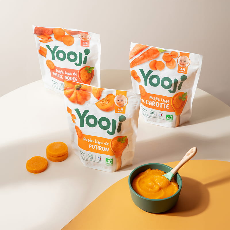Purées lisses de légumes orange