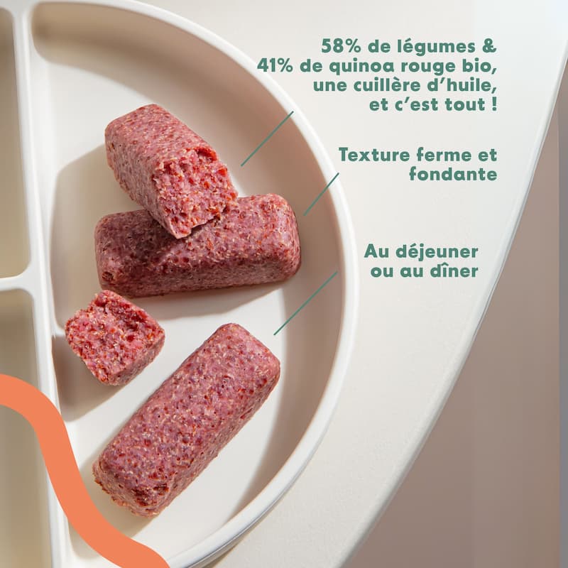 Bâtonnets manger main : Betterave, quinoa rouge