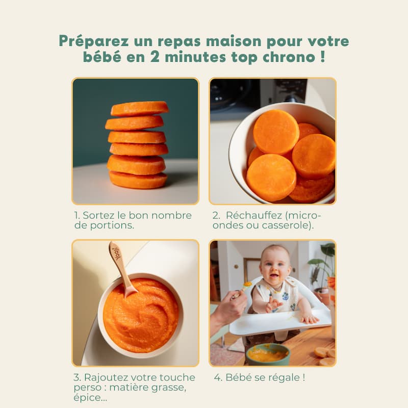 Purées lisses de légumes orange