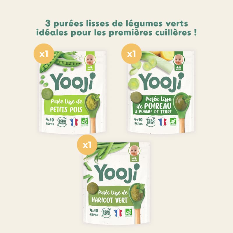 Purées lisses de légumes verts
