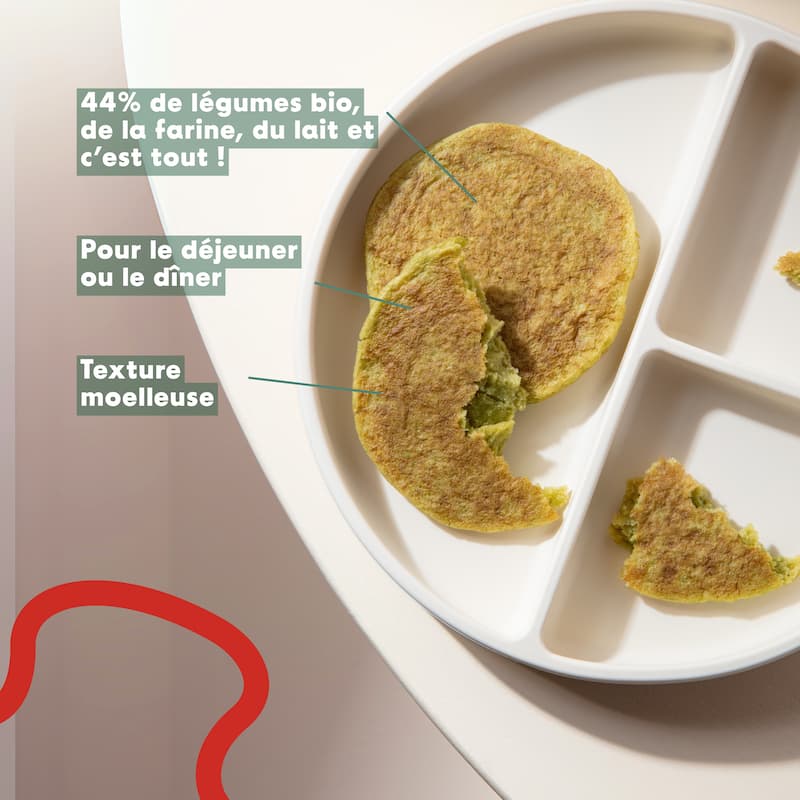 Pancakes : Petit pois, épinard