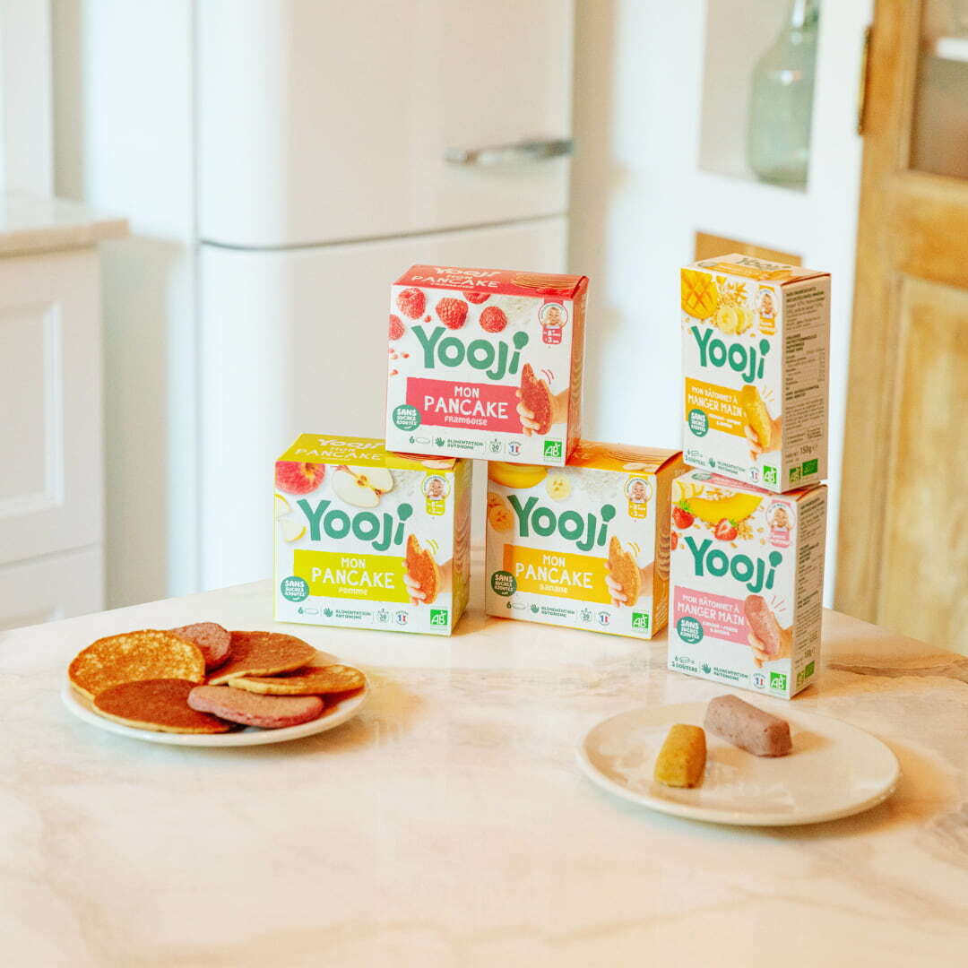 Yooji propose une nouvelle génération de goûter pour bébés à base de vrais fruits & sans aucun sucres ajoutés !
